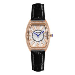 Reloj para mujer, relojes de lujo de alta calidad, impermeables, rectangulares, 29mm, reloj de cuero con batería de cuarzo