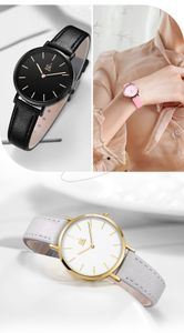 Montre en cuir à quartz pour femmes, montre de luxe de haute qualité, édition limitée, simple dégradé de couleurs, combinaison