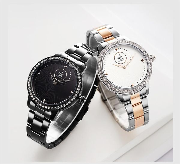 Reloj para mujer Relojes de lujo de alta calidad Edición limitada Batería de cuarzo Engastado con diamantes Espiral Hilo de mar Esfera Correa de acero Reloj impermeable de 36 mm