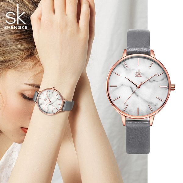 Reloj para mujer, relojes de lujo de alta calidad, reloj ligero de mármol simple, reloj de cuarzo, reloj resistente al agua