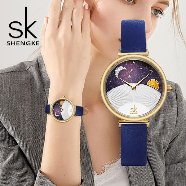 Montre femme montres de haute qualité luxe étanche soleil et lune Tonghui étoile créative quartz étanche 32mm montre