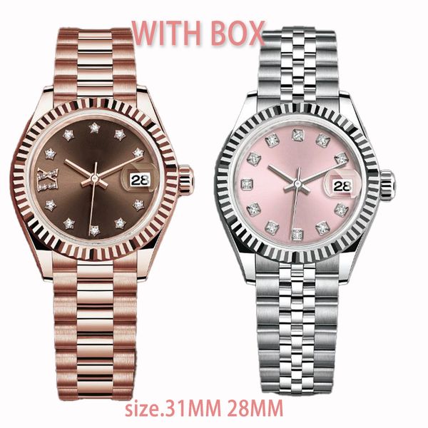 Reloj para mujer Reloj de lujo Reloj de alta calidad Reloj de diseño Tamaño 31 MM 28 MM Movimiento mecánico Pulsera de acero inoxidable Reloj de moda Reloj luminoso Reloj AAA