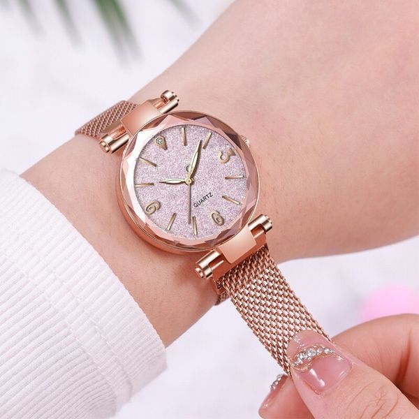 Montres pour femmes montre de mode Simple maille en or Rose avec Quartz magnétique luxe affaires décontracté Reloj Mujer 230620