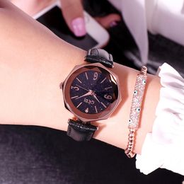 Dameshorloges van hoge kwaliteit mode casual eenvoudige trend polygoon riem waterdicht quartz horloge montre de luxe geschenken A12