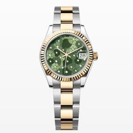 Relojes para mujer con motivo floral Diamante Reloj Rolejes para mujer Datejust 31 mm Zafiro Movimiento automático Mecánico Oystersteel Jubilee Pulsera Reloj de pulsera maestro R4