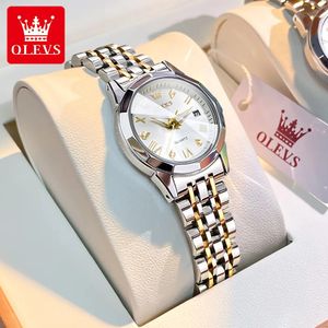 Relojes para mujer OLEVS Top Brand Elegante espejo rombo Reloj de pulsera de cuarzo original para mujer Acero inoxidable Impermeable Luminoso 230927