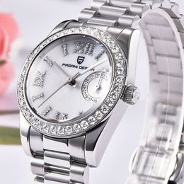Relojes para mujer PAGANI DESIGN mujeres Quarzo elegante lujo moda zafiro acero inoxidable buzos reloj impermeable para 230922