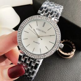 Dameshorloges Relogio Feminino Kristal Diamanten Horloge Luxe Zilveren Damesmode Volledig Stalen Pols Klok Saat 231027