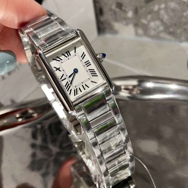 montres pour femmes montre carrée argent carré pointu couronne de saphir montre pour femme montre à quartz montres en acier inoxydable montre de luxe montre de luxe