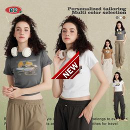Vêtements pour femmes |T-shirt manches courtes Raglan AE86 imprimé, marque de mode américaine, doux, Cool, épicé, Style fille, printemps/été 2024, 220