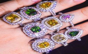 Anneaux de fiançailles en pierre de pierre précieuse de mariage pour femmes pour femmes bijoux simulés de fête de diamant princesse Ring7061495