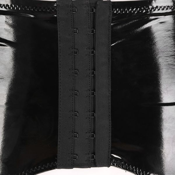 Jarretières Womens Wetlook avec clips métalliques Lingerie Nightwear Latex Cuir Garter Belt Suspender Club Party Performance Costume