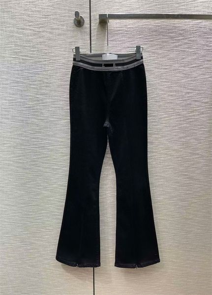 Femmes pantalons à jambes larges mode lettre loe designer jeans slim culottes femmes automne hiver noir lettre pantalon femme vêtements