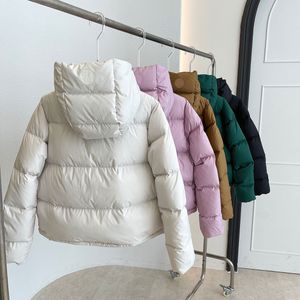 Dames winterjas Mode cropped pufferjassen met ritssluiting opstaande kraag donsjassen warme gewatteerde uitloper met lange mouwen