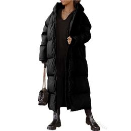 Manteau d'hiver Long matelassé pour femme, capuche, longueur Maxi, manches longues, veste rembourrée, vêtements de sortie d'hiver, 3USFC
