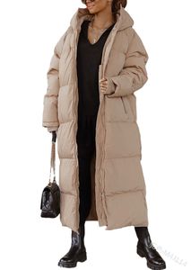Manteau d'hiver Long matelassé pour femme, capuche, longueur Maxi, manches longues, veste rembourrée, vêtements de sortie d'hiver, 4S6HV