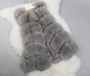 Femmes hiver fausse fourrure Gilet Gilet veste manteau Gilet vêtements d'extérieur Gilet femmes chaud Gilets vêtements d'extérieur Long mince Gilet fausse fourrure