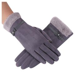 Dames winterhandschoenen dames elegante warme handschoenen wanten luxe bowknot thermisch fleece dikker wanten guantes mujer1416182