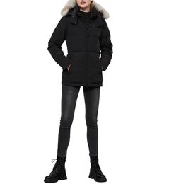 Goose Down Coat Women Jacket de invierno Real Wolf Fur Collar con capucha con capucha al aire libre y abrigos a prueba de viento con tapa extraíble Damas parka chaquetas cortas