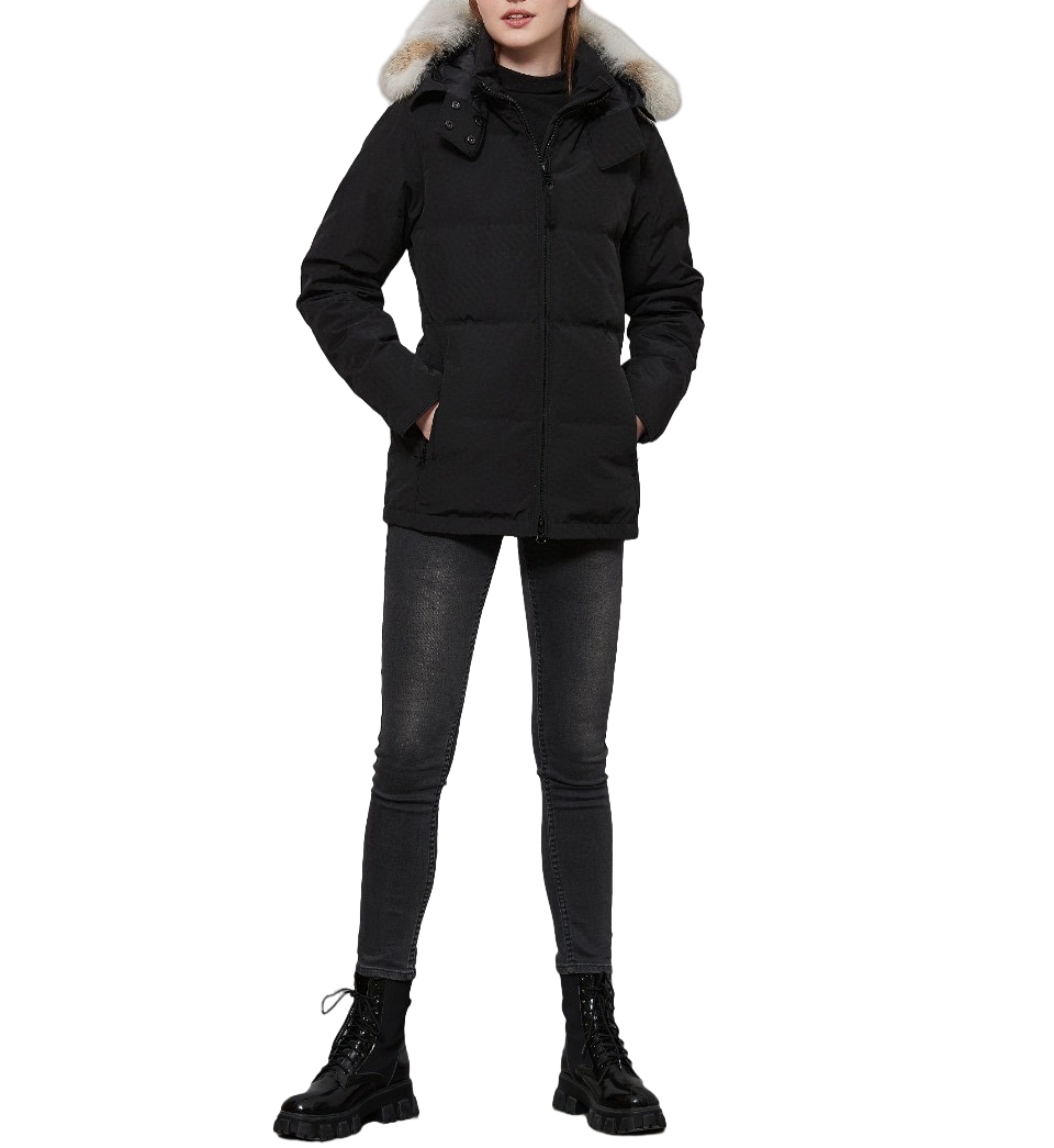 Goose Down Coat Women Jacket de invierno Real Wolf Fur Collar con capucha con capucha al aire libre y abrigos a prueba de viento con tapa extraíble Damas parka chaquetas cortas
