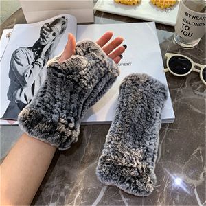 Gants d'hiver en fourrure de lapin véritable pour femme