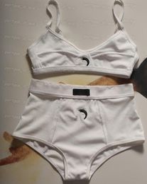 Bras de fils de fils pour femmes Sports Sports Set Set Fashion Bref Bra Vintage Black White Lingerie1437662