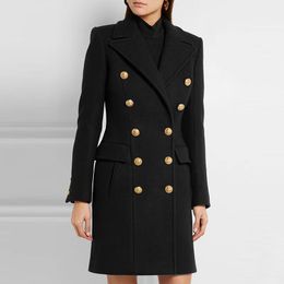 Dames wol mengsels herfst winter outerwaer trendy mode klassiek letter patroon vrouwen jassen aziatische maat