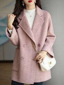 Abrigo de mezclas de lana para mujer Abrigos y chaquetas elegantes Mujer en otoño Chaqueta de invierno Estilo coreano Manga larga Oficina Lady Trench 231114