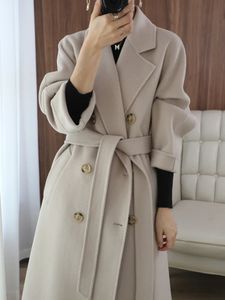Manteaux en mélange de laine pour femmes, Version coréenne mi-longue, manteau élégant, ample, Long, élégant, polyvalent, en laine, 231114