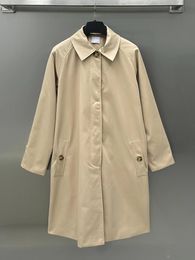 Femmes laine mélanges concepteur rétro couleur unie revers lâche mi-longueur trench-coat pour femmes automne mode allinone 230926
