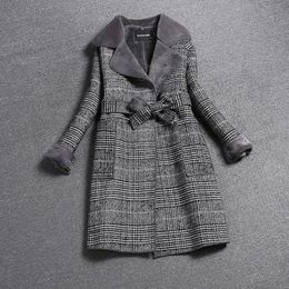 Mélanges de laine pour femmes Liva Girl 2021 Femmes Coat d'hiver Long Veste épaisse costume Vestes en fourrure Elegant Ladies Slim Coats High Quality