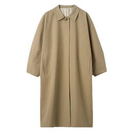 Manteau coupe-vent long en mélange de laine pour femme veste ample en mélange de coton à manches chauve-souris pour femme 230818