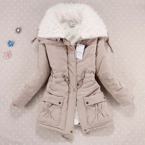 Femmes mélanges de laine femmes veste d'hiver épaissir à capuche Long vers le bas manteau Slim Fit col de cheveux vêtements rembourrés de coton manteaux 231021