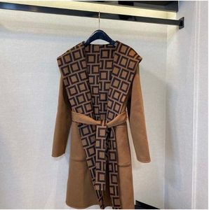 Dames wollen trench jas Parkas warme mode lagen windjager klassieke tweed jas slanke outparden maat s-l