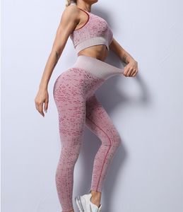 Femmes Yoga Tenues Costumes Designer Sans Couture Sportswear Survêtements Fitness Sports Gym Deux Pièces Ensemble Ensembles D'entraînement Soutien-Gorge Leggings pour Femme Coureur Enseigner Porter Survêtement