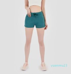 Pantalones cortos de yoga para mujer Trajes de modelado casual femenino Cordón ajustable Pantalones cortos para correr Ropa deportiva para mujer Color sólido Chicas Exer