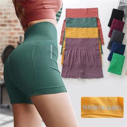 Dames yoga shorts hoge taille push up workout bodems naadloze leggings lopende broeken buikbesturing kleding veiligheid 240408