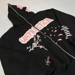 Sudadera con cremallera para mujer Divertido Kawaii Graffiti Carta con estampado de anime Sudadera con capucha Moda coreana Ropa de calle informal Hip Hop Chaqueta gótica 240111