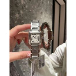 Dameswatch carterastank horloge dames tank francaise horloges 3a hoogwaardige kwarts beweging uhren zilveren diamant ring datum montre montre luxe met horlogebox u9jo 982