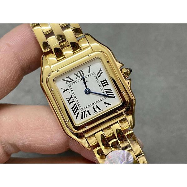 Womenwatch Designer Gold Panther Watch Femmes 1 1 5A Mouvement à quartz suisse de haute qualité Orologio Diamond Uhren 22mm / 27mm original épais 6mm boîte de montre VCP8