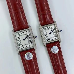 dameswatch luxe horloge Designer kijkt van hoogwaardige montre mode klassieker Panthere kwarts edelsteen diamant horloges lederen band zwarte dames horloge relogios