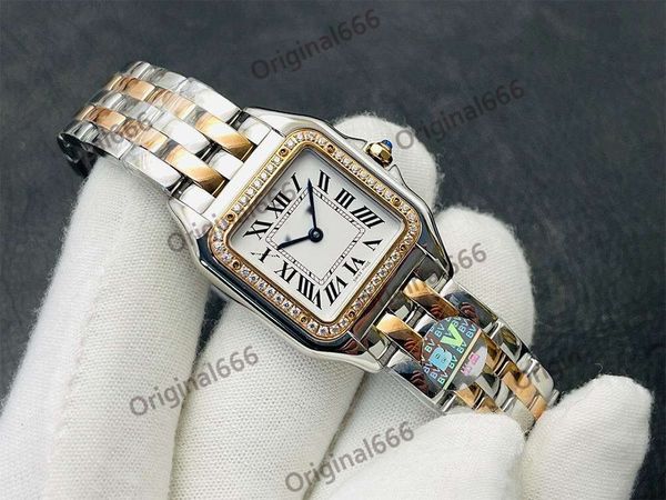 WomenWatch Pantthere Watry Woman 22 mm/27 mm excelente 5A/4A/3A CALIDAD CARTZ SWISS Ladies Watches Diamond Uhren con árabe Dial Montre Tank Femme Luxe Ok92