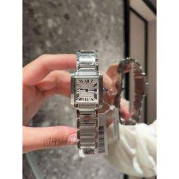 Womenwatch Tank Watch Women Tank Francaise Relojes 3A Movimiento de cuarzo de alta calidad Uhren Plata Diamante Bisel Fecha Montre Cater Luxe con caja de reloj 8T2U