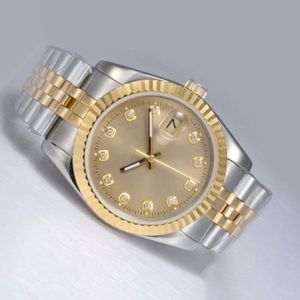 dameswatch horloge voor vrouw kijken 26 mm kijken naar gouden horloge automatische tweekleurige diamantmarkering met gouden dial dial polshorloge vrouw dame luxe vrouwen kijken met doos