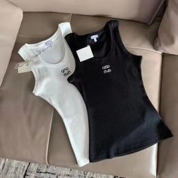WOMES Designer Woman Crop Designer Camis Anagram-afgezet met katoenen blend tanktop Shorts T Shirts Yoga Suit gebreide Fiess Sports Ladies T-tops
