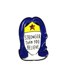 Wonder Woman Alloy Broches Creative Anime -personages Badge Stronger dan u gelooft Letter Pins7831441