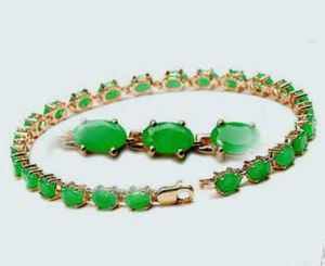 Prachtige groene natuurlijke smaragdgroene armband 7.5 
