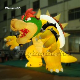 Magnifique grand modèle gonflable Bowser King Koopa Modèle de personnage de dessin animé de tortue avec soufflant pour le spectacle d'événements