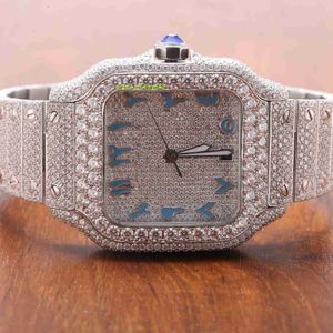 Magnifique montre pour homme avec fermoir caché en acier inoxydable et diamants synthétiques pour un style unique avec clarté VVS.