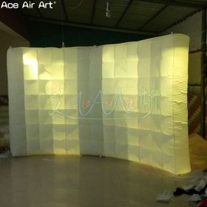 Prachtige promotionele vrijstaande LED opblaasbare DJ Booth Wall Photo Booth Achtergrond met helderste kleurrijke volledige gloedlichten achtergrond